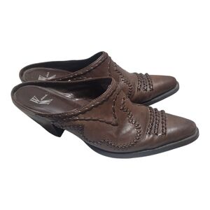 White Mountain Leather‎ Western Style Mules Clogs Shoes